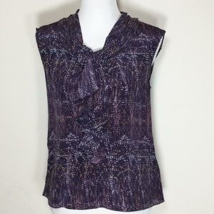 Banana Republic 100% Silk Sleeveless Top w/Ruffle